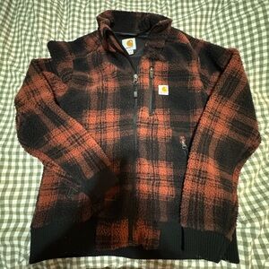 Carhartt Black and Red Plaid Sweater